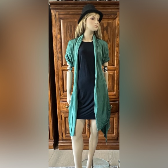 Jean Paul Gaultier vintage Teal Knit Cardigan large - Picture 3 of 4